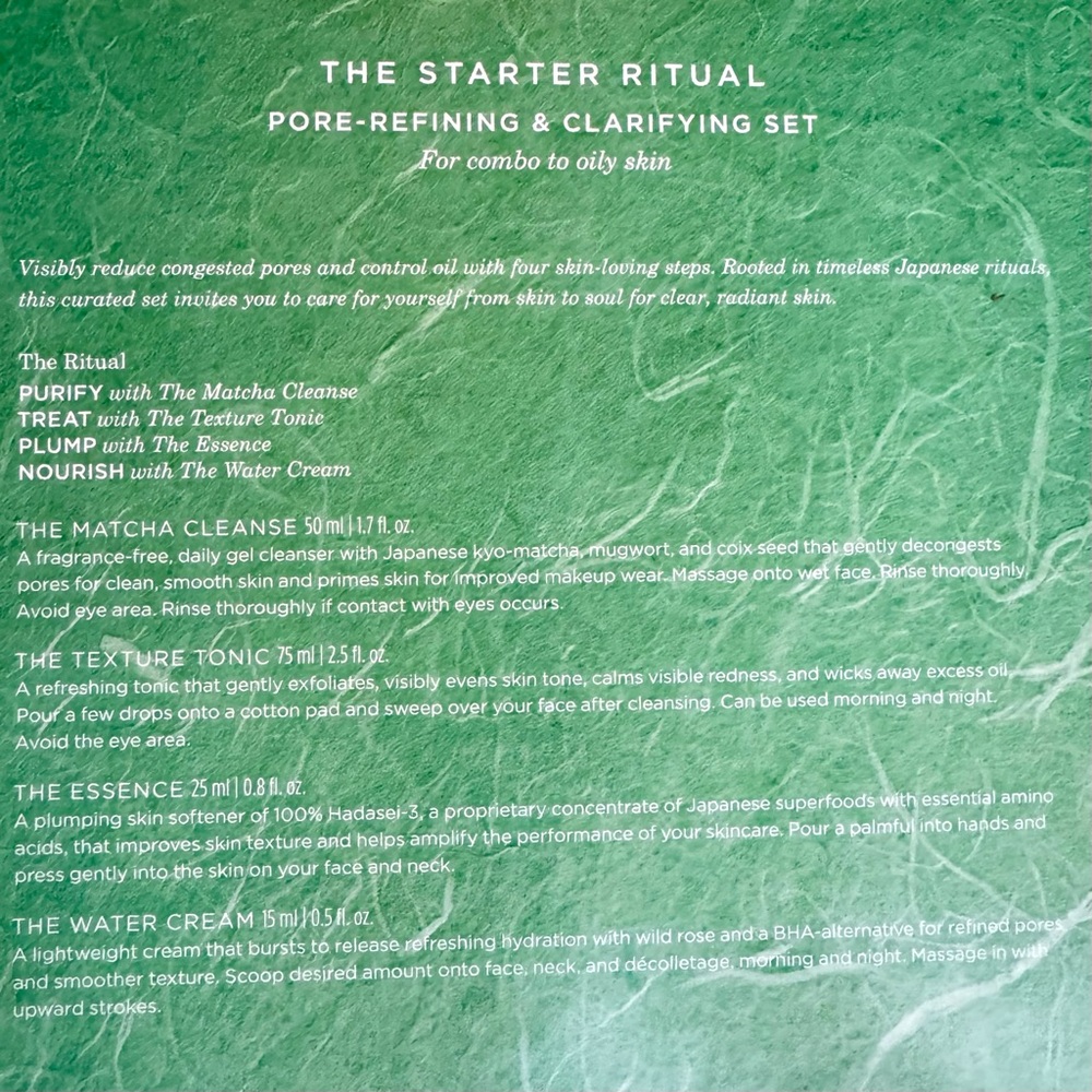 Tatcha The Starter Ritual Pore-Refining & Clarifying Set Water Cream $103 Value - Picture 6 of 6